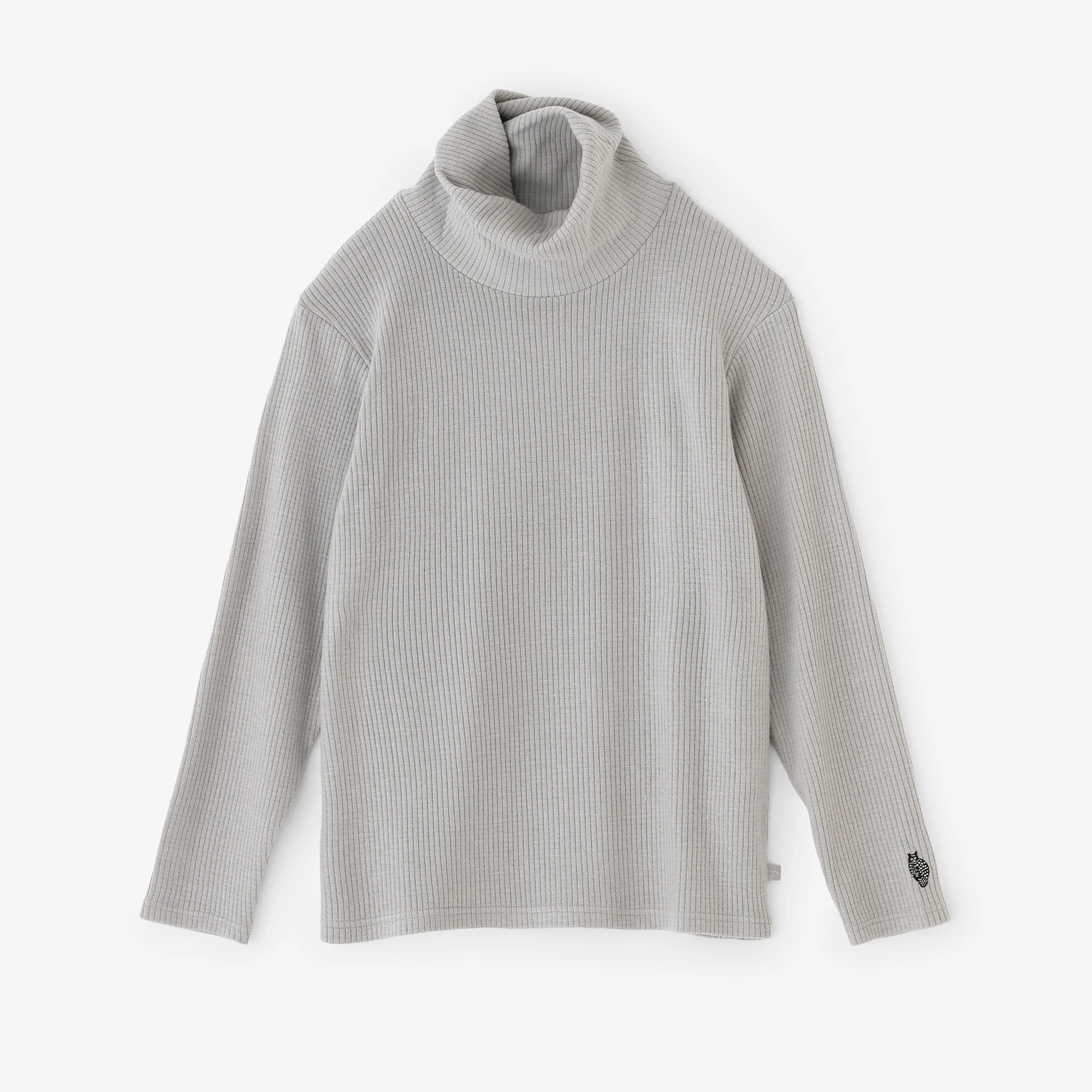 【net限定】ソフトサーモ(R) リブニット ツイストタートル L/S/スカイグレー