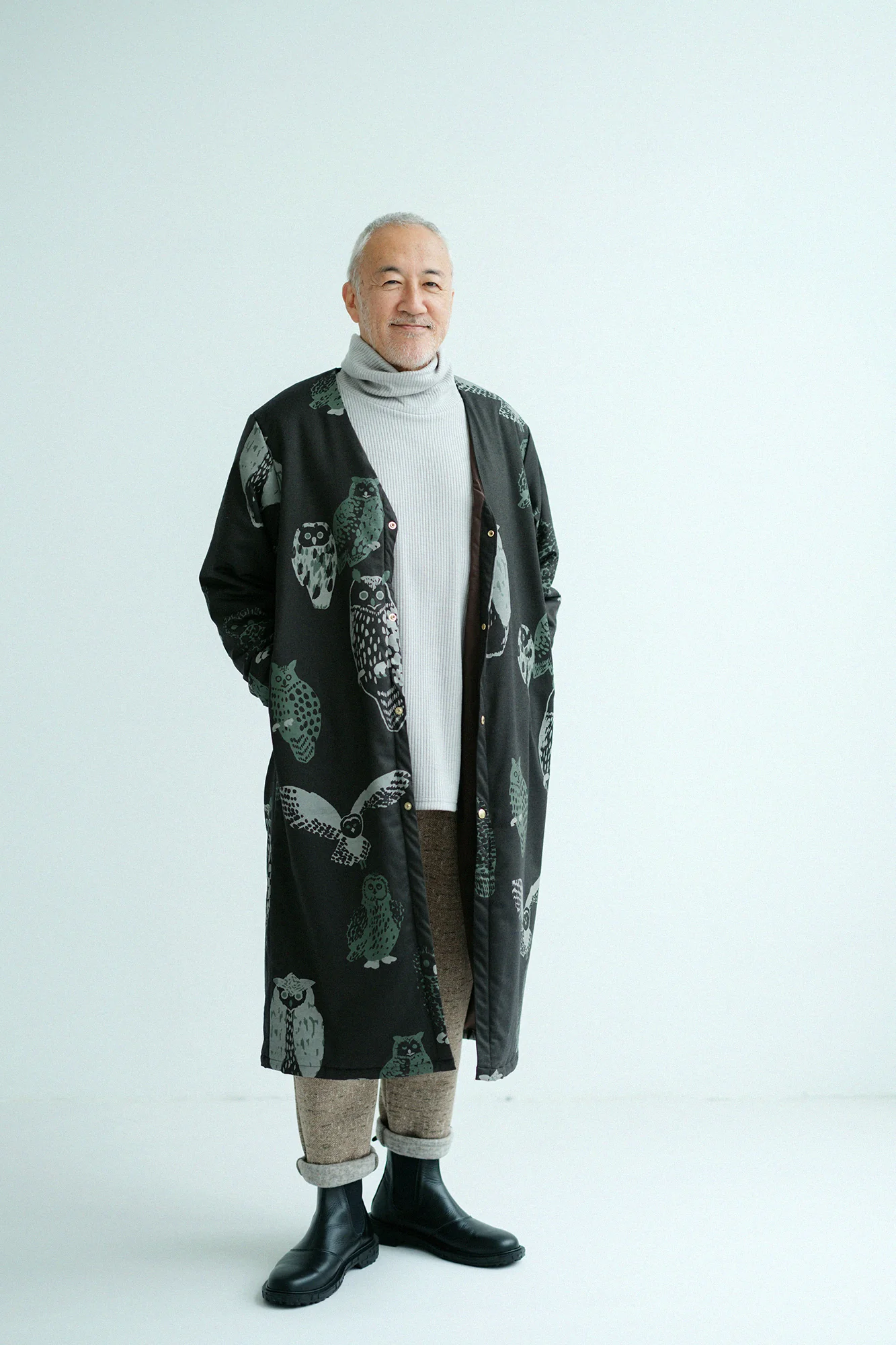 【net限定】ソフトサーモ(R) リブニット ツイストタートル L/S/スカイグレー - Image 13