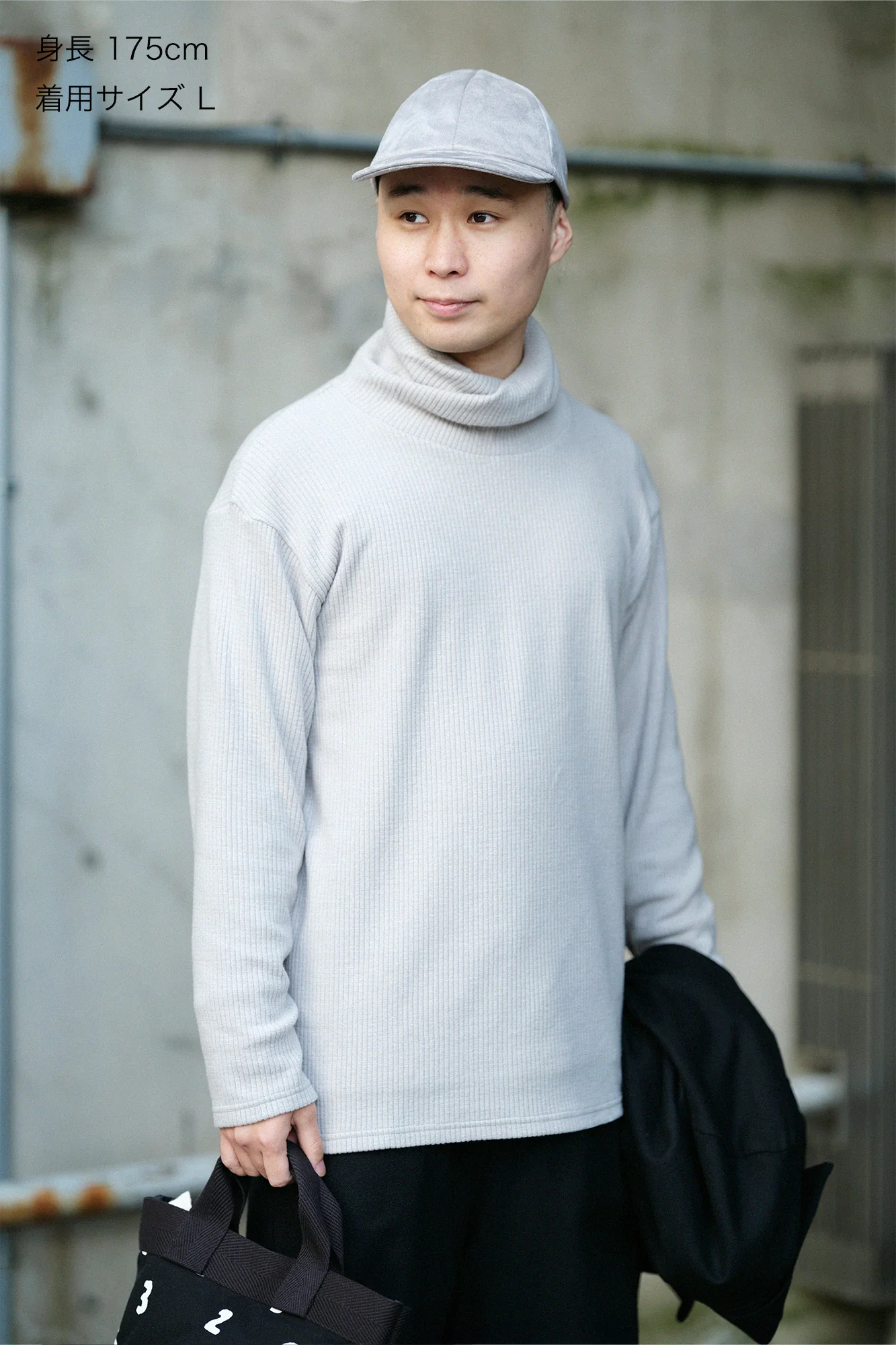 【net限定】ソフトサーモ(R) リブニット ツイストタートル L/S/スカイグレー - Image 3