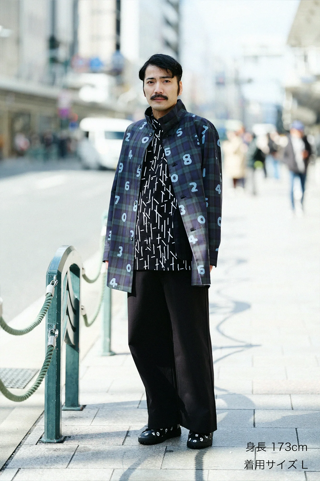 高密度ツイル スタンドカラー ショートコート/SO-SU-U ブラックウォッチ - Image 3