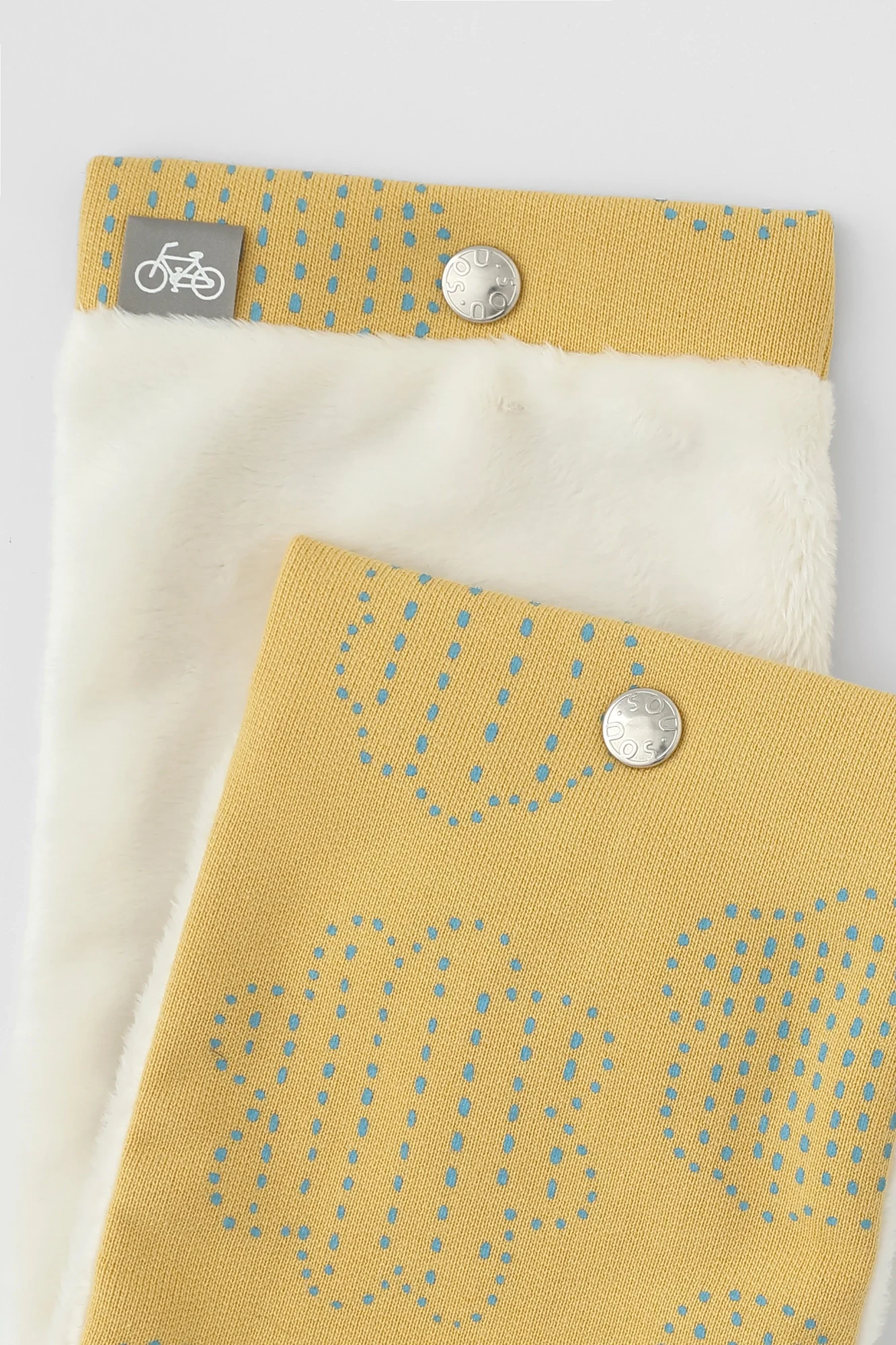 ●リバーシブル BIKEネックウォーマーKIDS/あおばな うすきいろ - Image 6