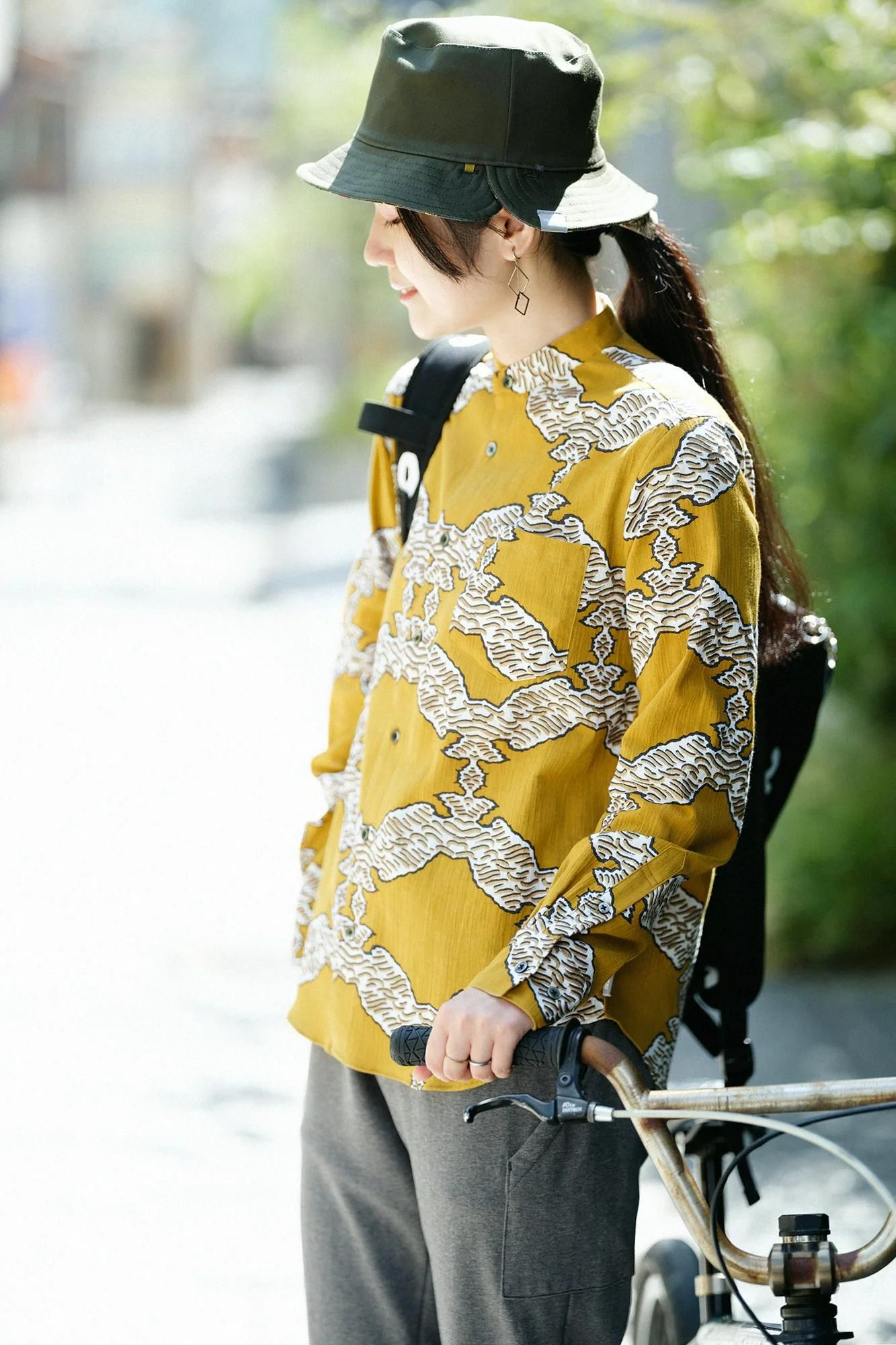 高島縮 20/20 スタンドカラーシャツ/武者七宝(むしゃしっぽう) - Image 6
