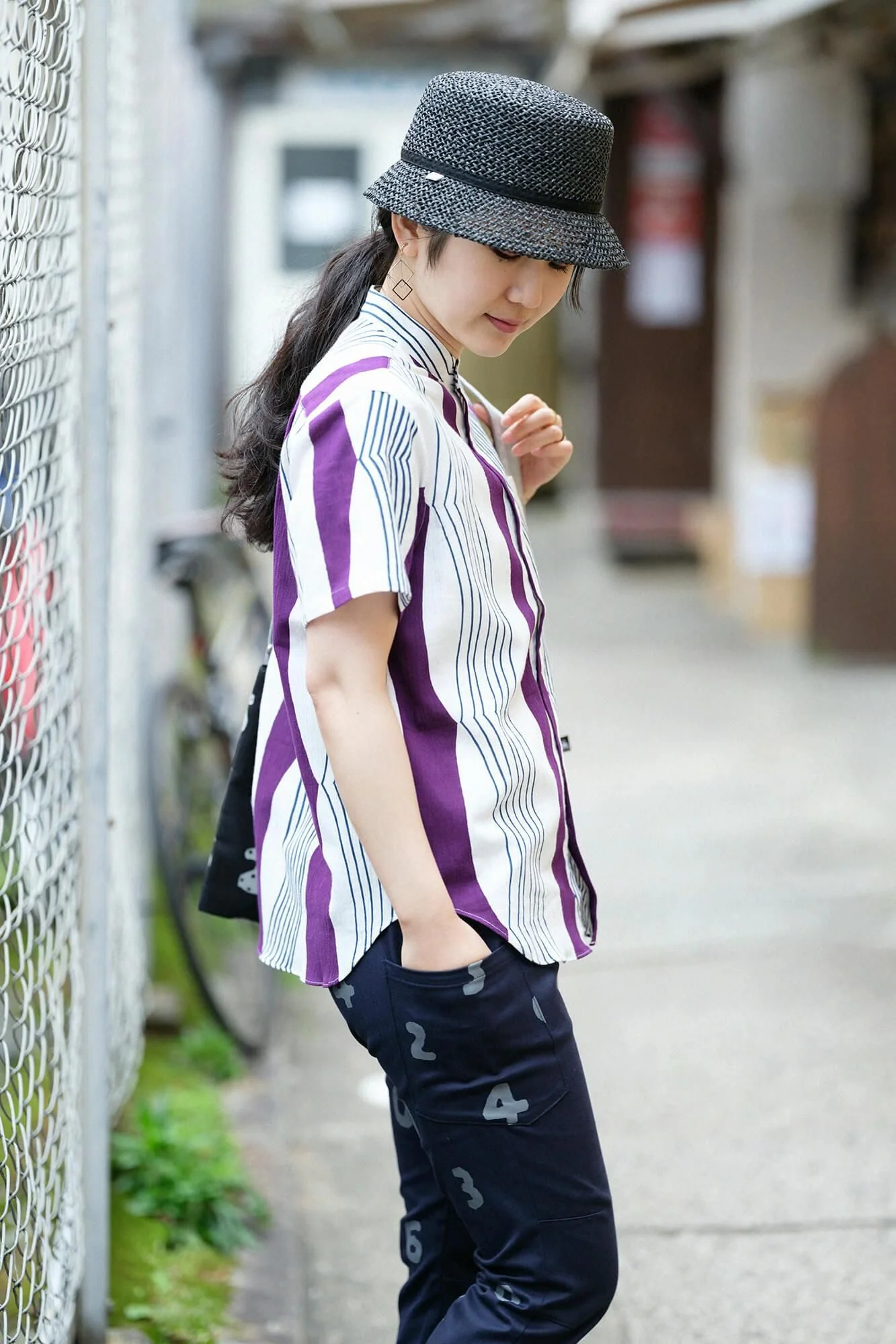 高島縮 20/20 スタンドカラー半袖シャツ／立秋（りっしゅう） - Image 8