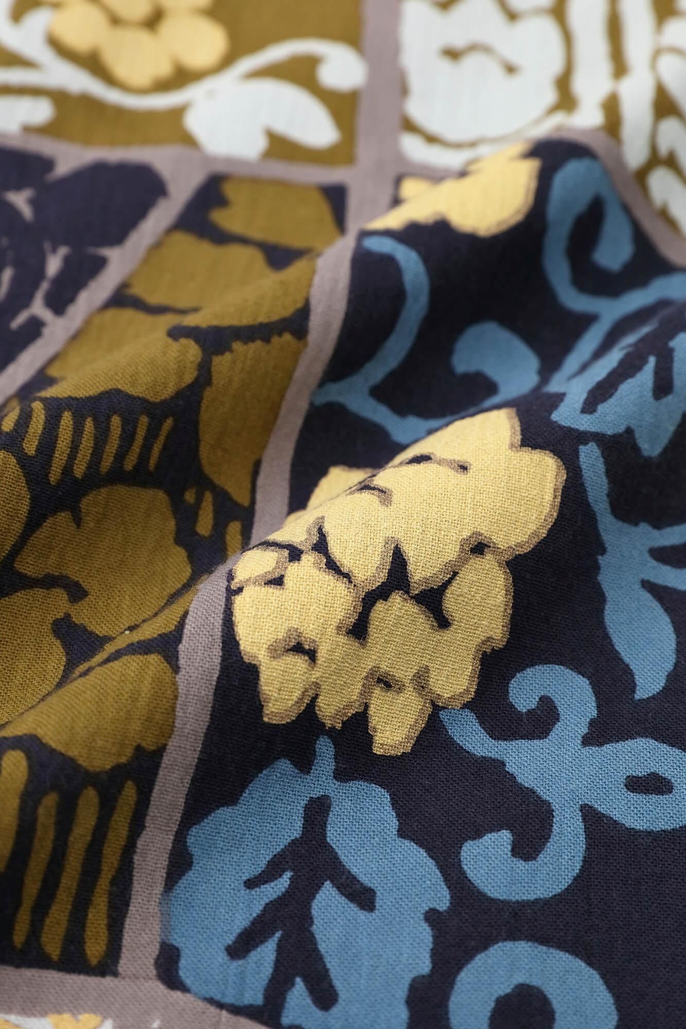 【net限定40%OFF】高島縮 20/20 半袖シャツ／金銀襴緞子等縫合せ（きんぎんらんどんすとうぬいあわせ） 写し（うつし） - Image 10