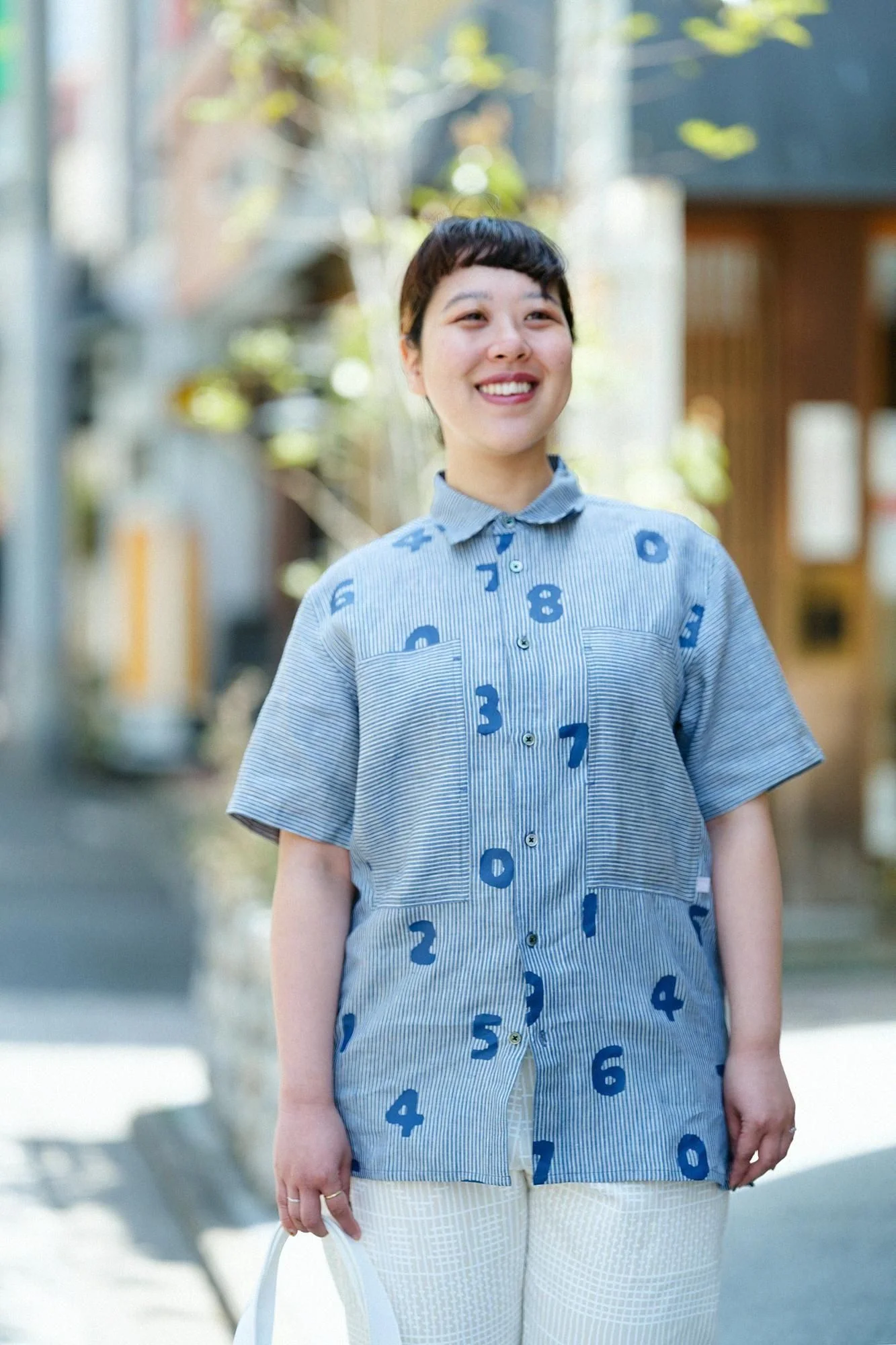 【net限定】リネンストライプ W.P.半袖シャツ/SO-SU-U 空色鼠(そらいろねず) - Image 12
