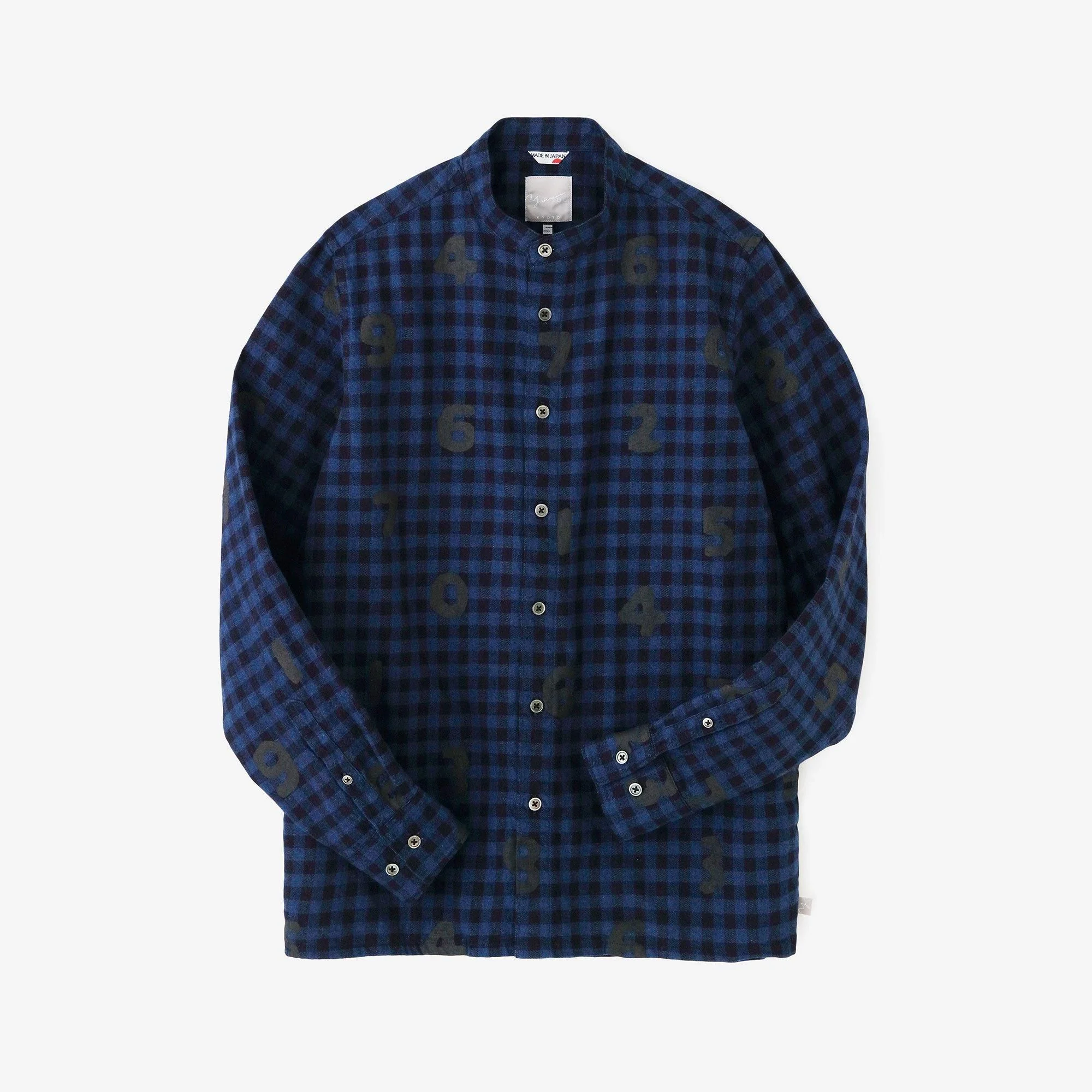 【net限定】インディゴネルチェック スタンドカラーシャツ SP/SO-SU-U