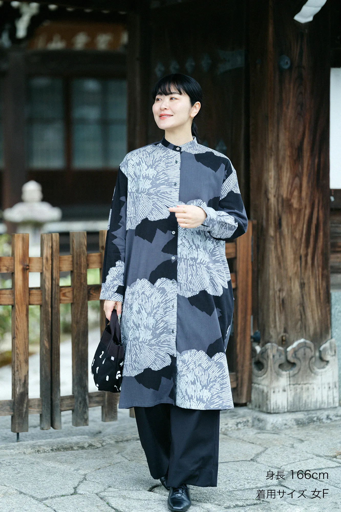 高島縮 20/20 グランシャツワンピース/芍薬(しゃくやく) - Image 4