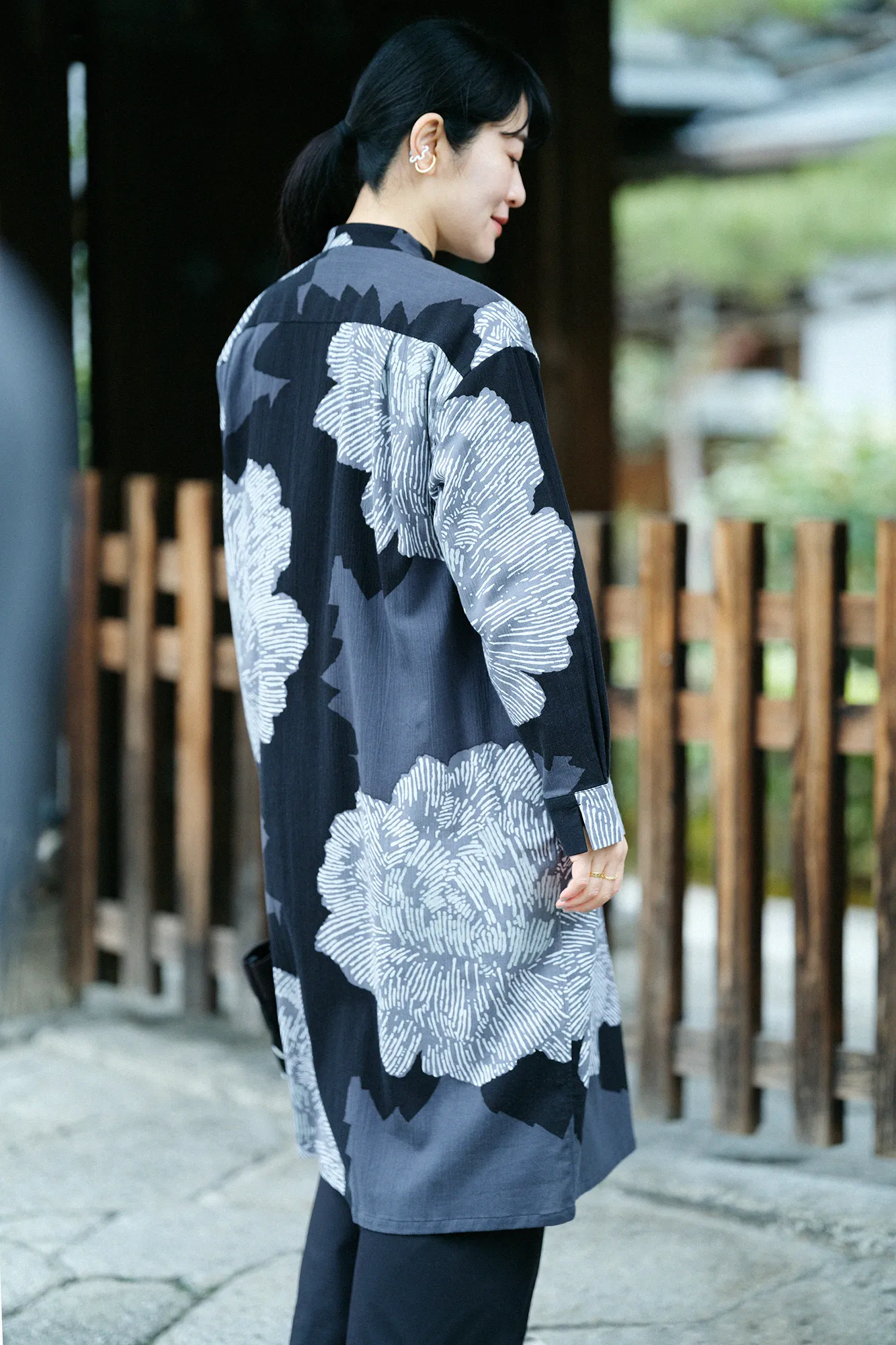 高島縮 20/20 グランシャツワンピース/芍薬(しゃくやく) - Image 5