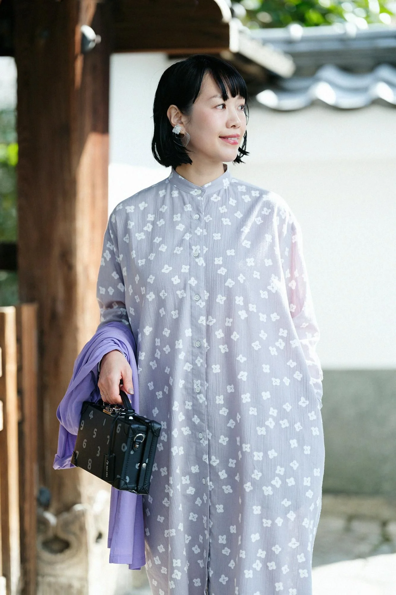高島縮 20/20 グランシャツワンピース/小さな花 - Image 3