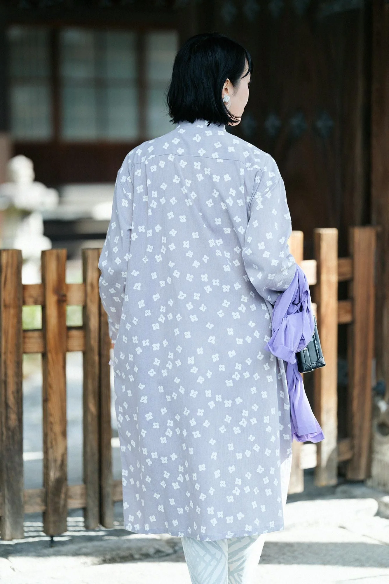 高島縮 20/20 グランシャツワンピース/小さな花 - Image 4