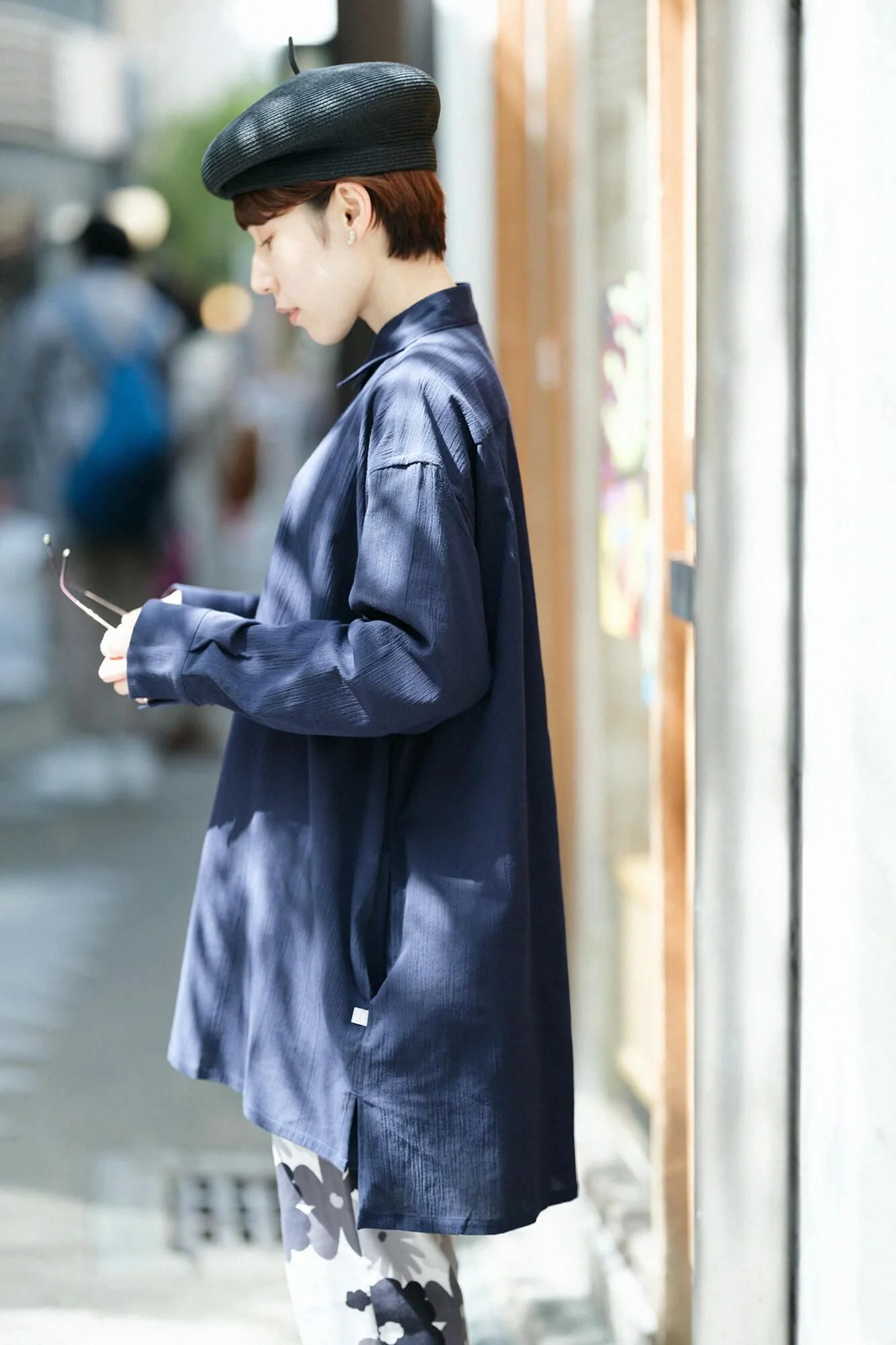 高島縮 20/20 グランチュニックシャツ／留紺（とめこん） - Image 5