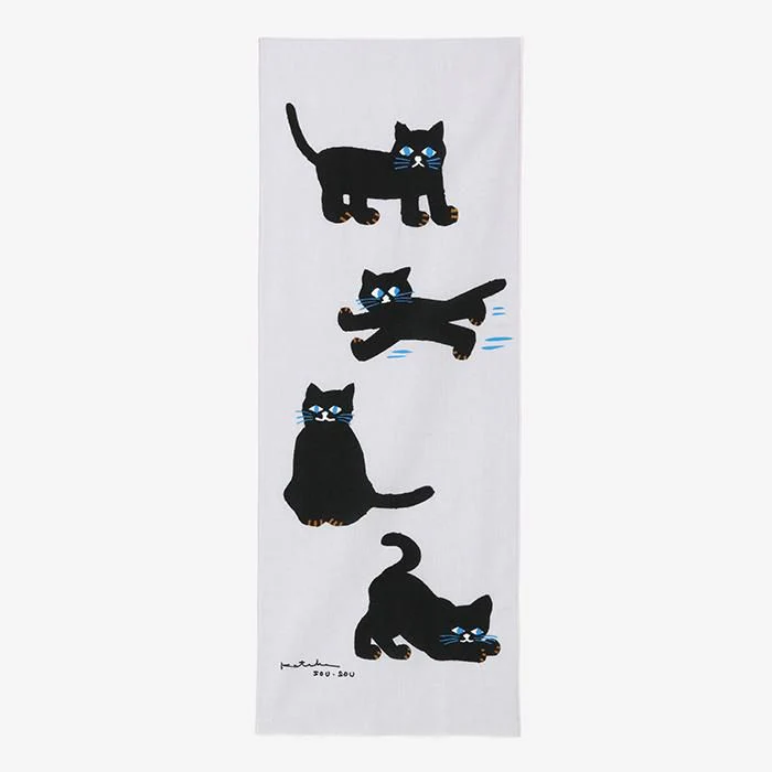 伊勢木綿 textile手ぬぐい/ねこ