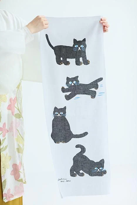 伊勢木綿 textile手ぬぐい/ねこ - Image 4