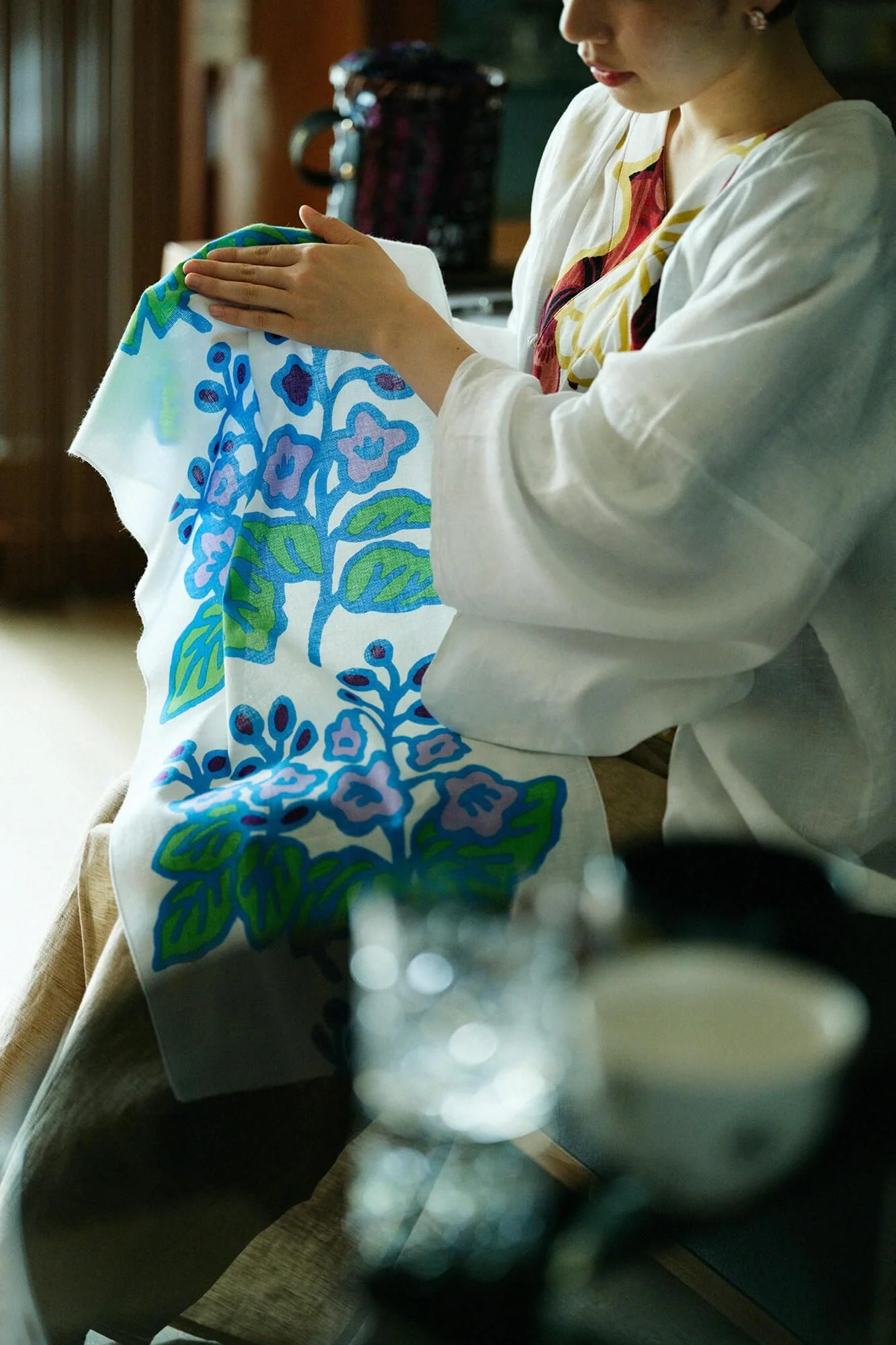 伊勢木綿 textile手ぬぐい／桐始結花（きりはじめてはなをむすぶ） - Image 4