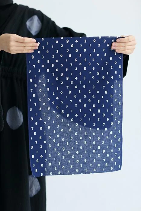 伊勢木綿 textile手ぬぐい（ひめ丈）／豆SO-SU-U 濃紺（のうこん） - Image 5