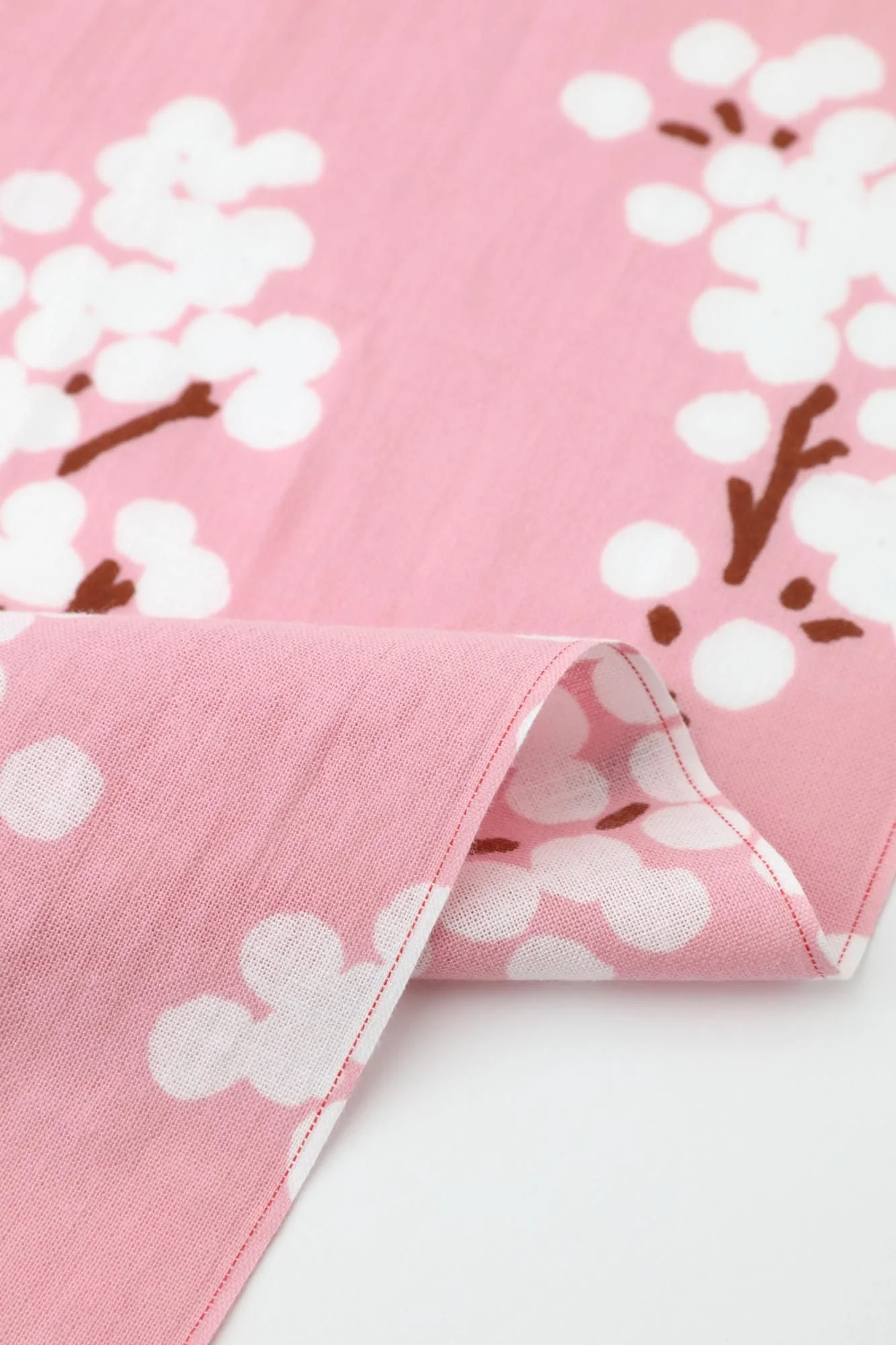 伊勢木綿 textile手ぬぐい（ひめ丈）／南天（なんてん） 薄紅（うすべに） - Image 2