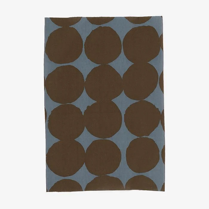 伊勢木綿 textile手ぬぐい(ひめ丈)/おはじき大 鉛色(なまりいろ)×憲法色(けんぽういろ)