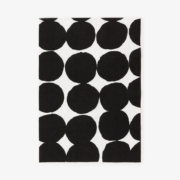 伊勢木綿 textile手ぬぐい(ひめ丈)/おはじき大 つくも×濡羽色(ぬればいろ)