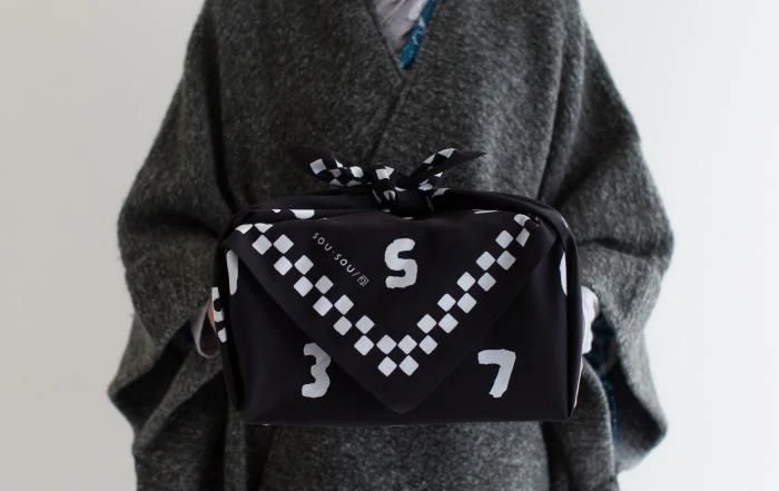 SOU・SOU×荒川益次郎商店 風呂敷(中)/SO-SU-U 濡羽色(ぬればいろ) - Image 2