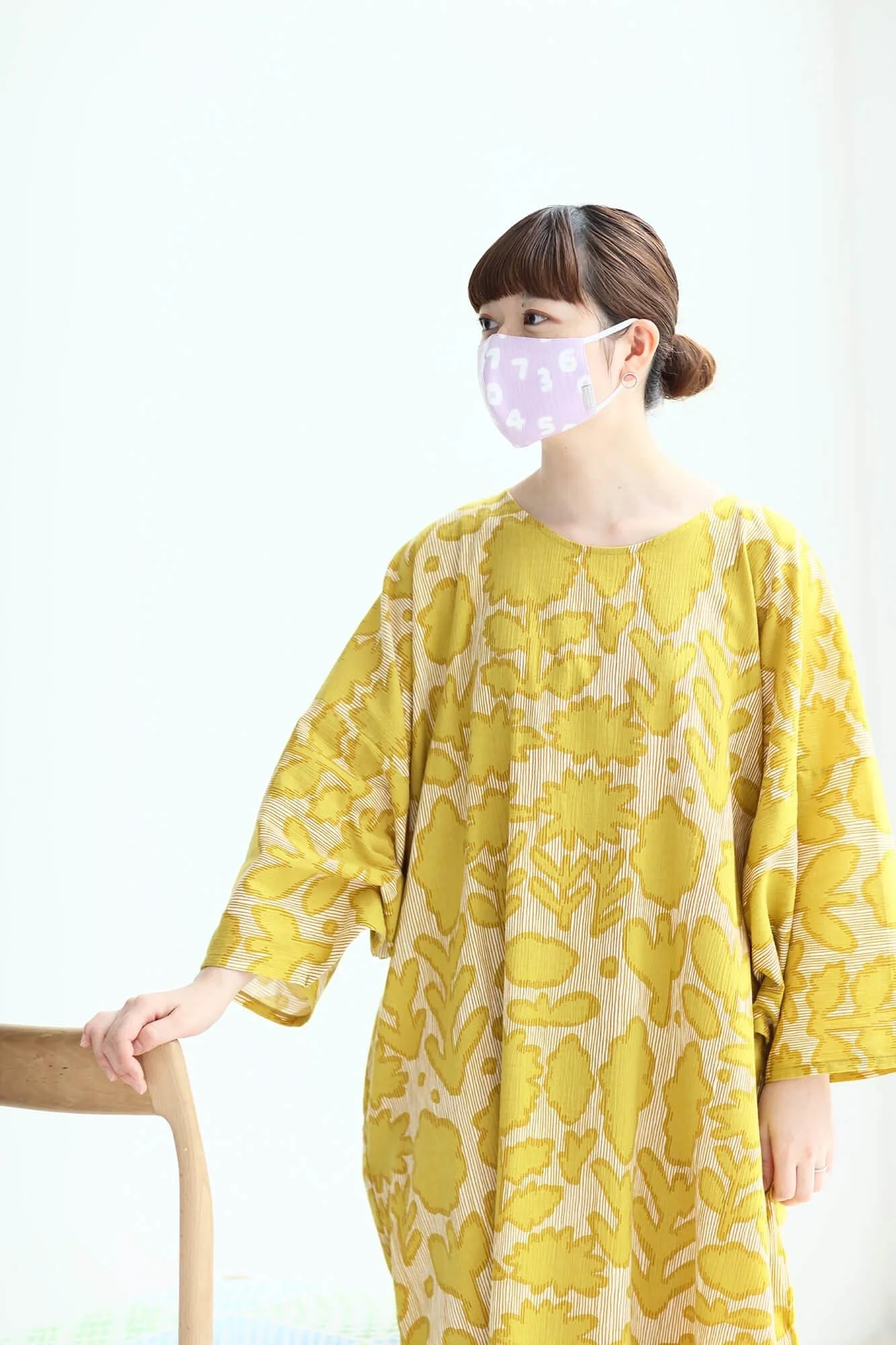 ◎【30%OFF】高島縮 テキスタイルマスク／SO-SU-U昆（こん） 淡桃色（うすももいろ） - Image 8
