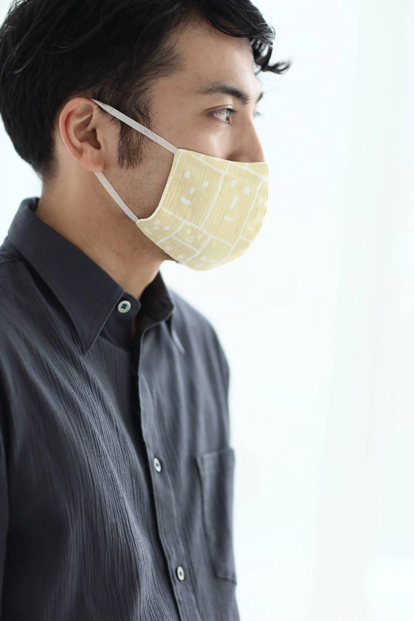 ◎【30%OFF】高島縮 テキスタイルマスク／笑顔（えがお） - Image 8