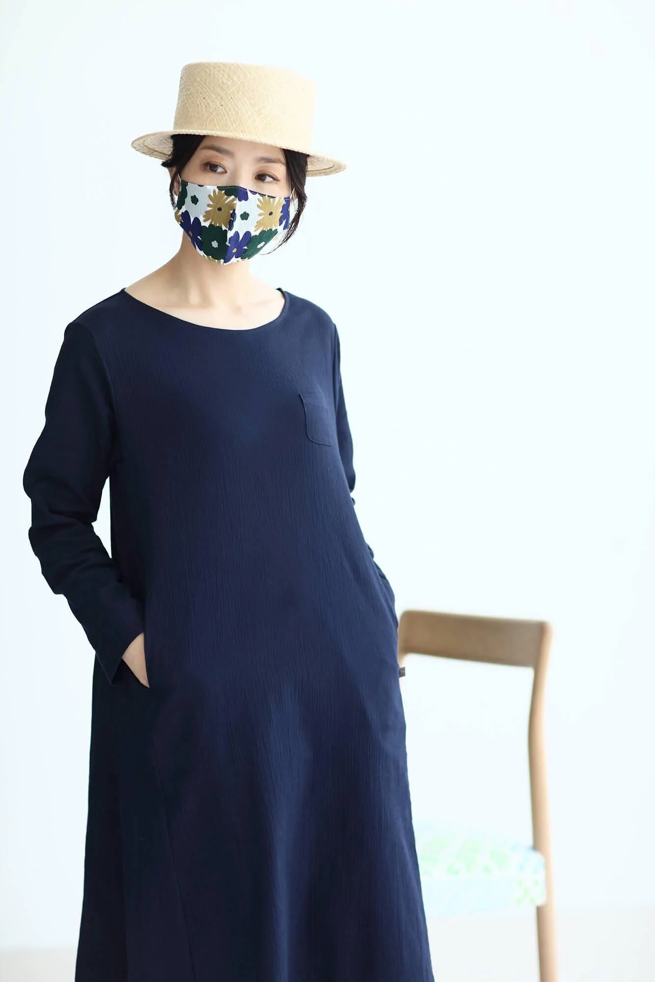 ◎【30%OFF】高島縮 テキスタイルマスク／おおらかとりどり - Image 9