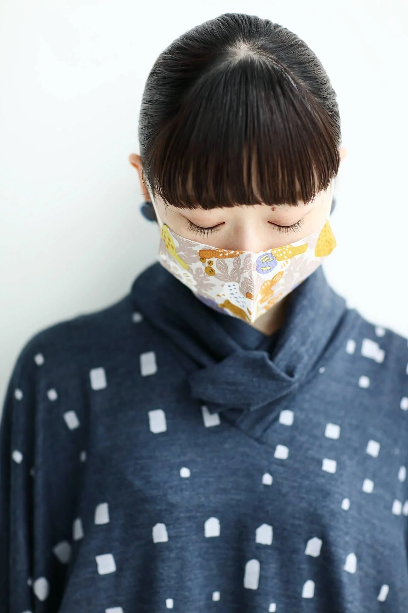 ◎【30%OFF】高島平織×高島縮 テキスタイルマスク／とり - Image 4
