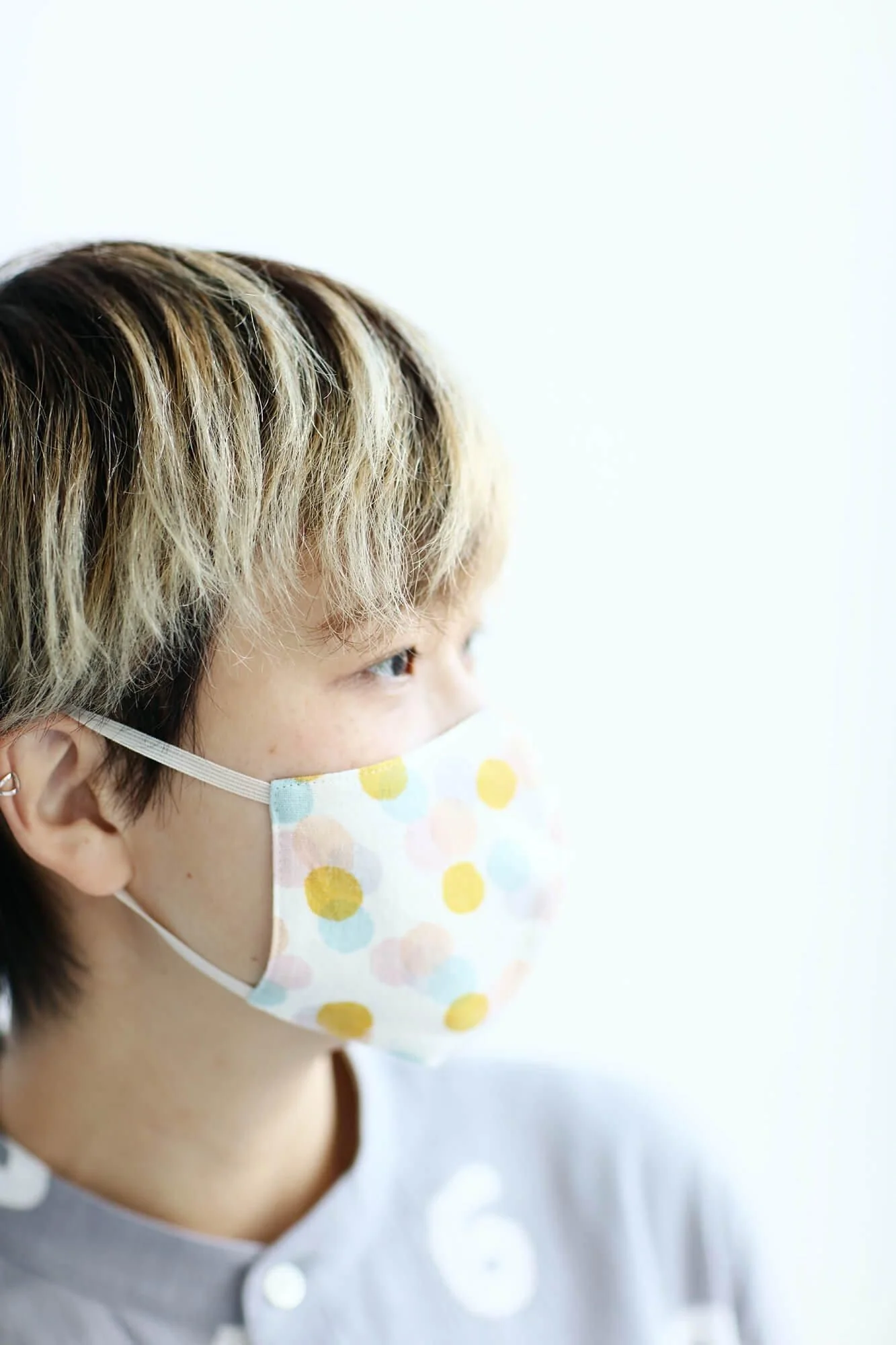 ◎【30%OFF】高島平織×高島縮 テキスタイルマスク／ビー玉 - Image 6