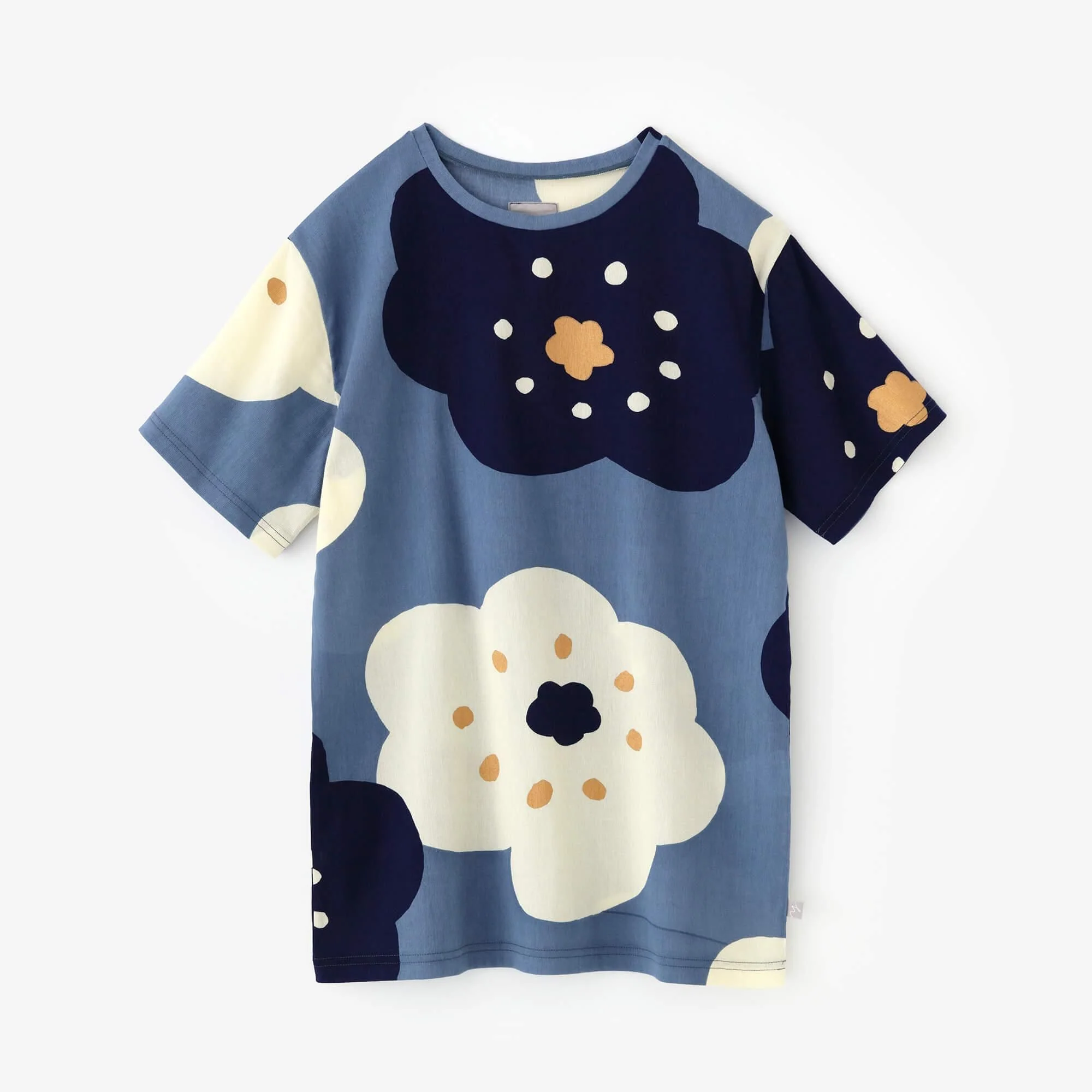 高島縮 40/40 半袖Tシャツ／ほほえみ 薄花色（うすはないろ）