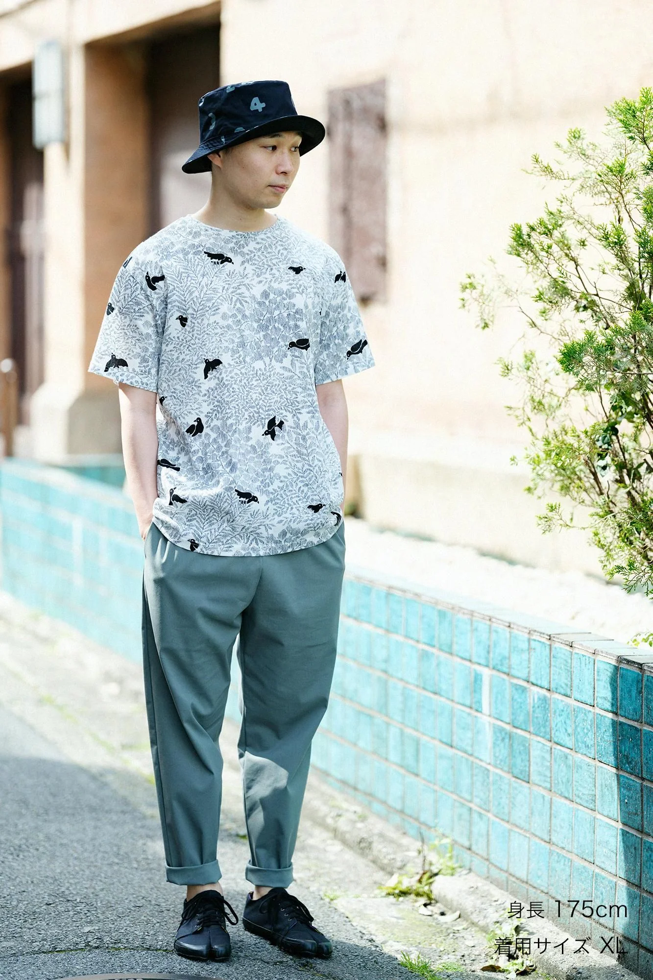 【net限定】高島縮 40/40 半袖Tシャツ／さえずり - Image 4