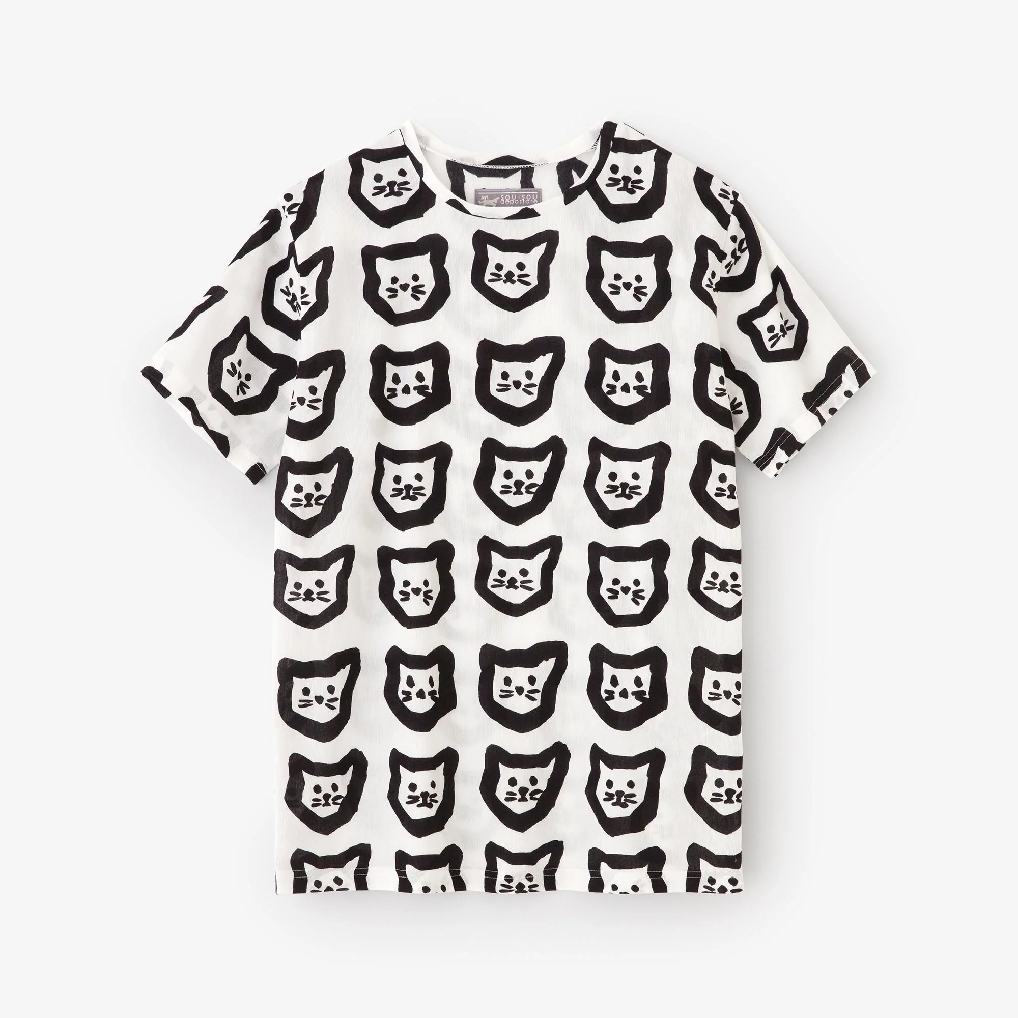 高島縮 40/40 半袖Tシャツ/コネコ まばら