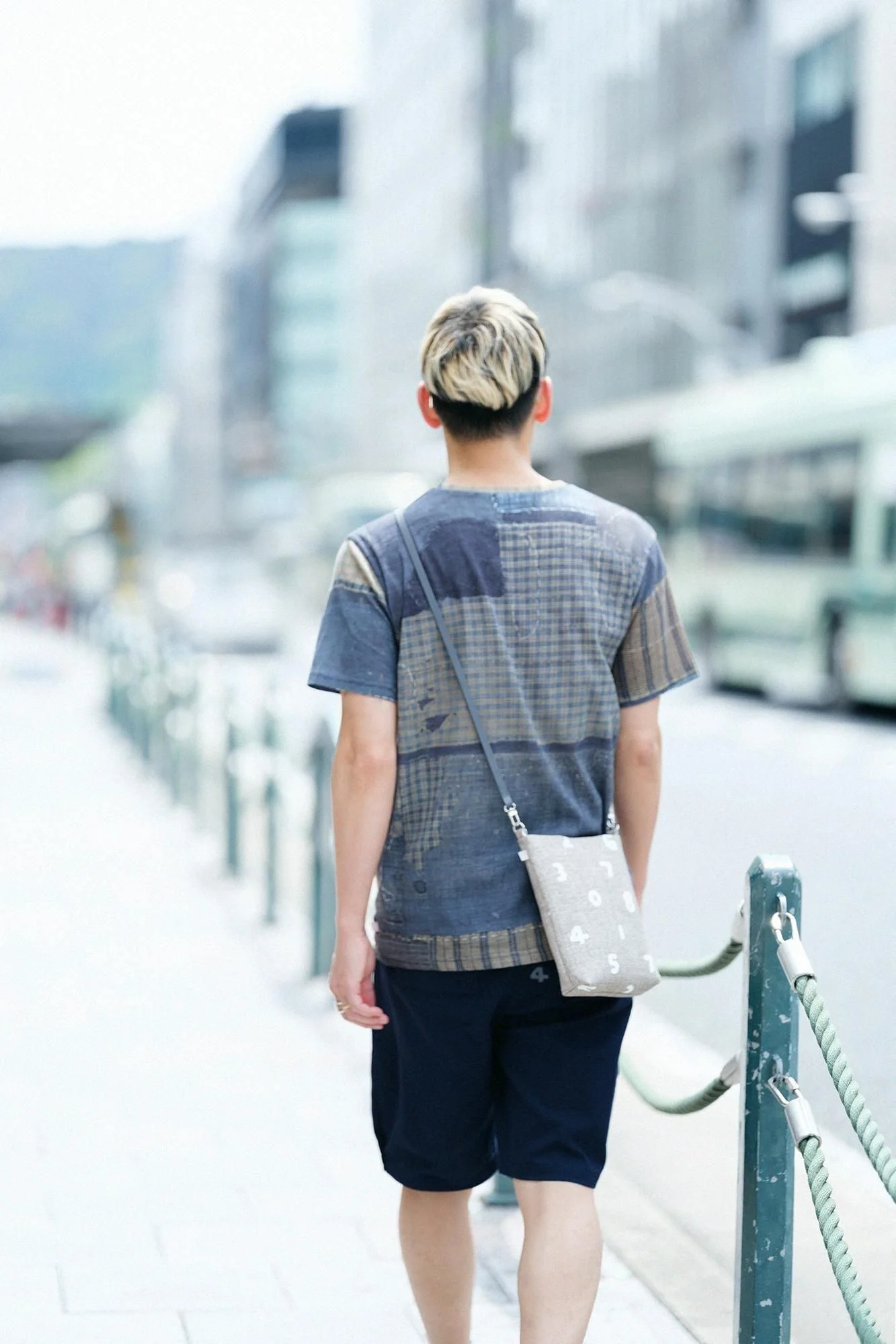高島縮 40/40 半袖Tシャツ／BORO IJ - Image 11